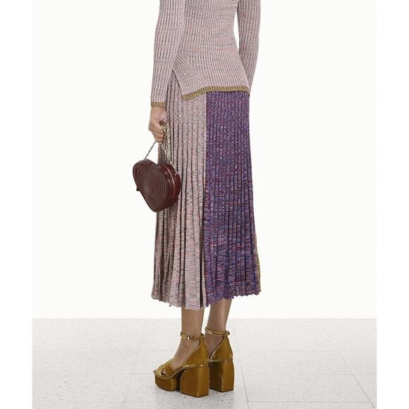 ZIMMERMANN NWT Kaleidoscope Mouline Pleated Knit Midi Skirt Size 2(US) NEW - Picture 2 of 7